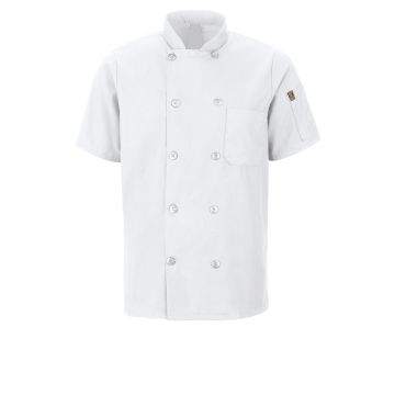 Red Kap 046X Men's Short Sleeve 29.5" Chef Coat with OilBlok + MIMIX
