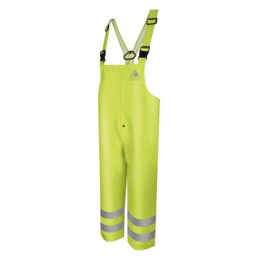 Bulwark BXN4 Men's Flame-Resistant Hi-Vis Rain Bib Overall - Yellow