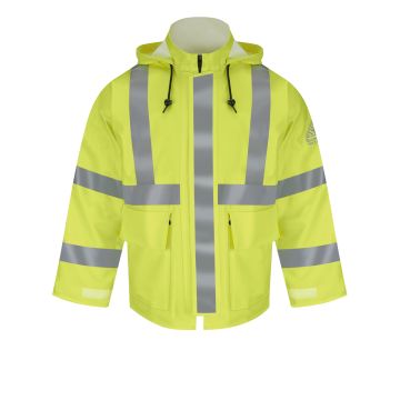 Bulwark JXN4 Men's Flame-Resistant Hi-Visibility Rain Jacket - Yellow
