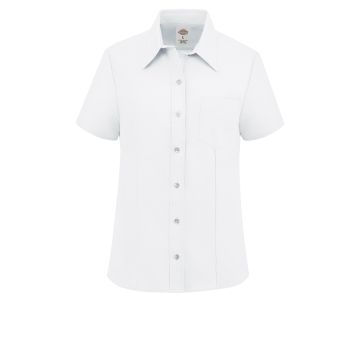 Dickies S254 Women's Short-Sleeve Stretch Oxford Shirt - White