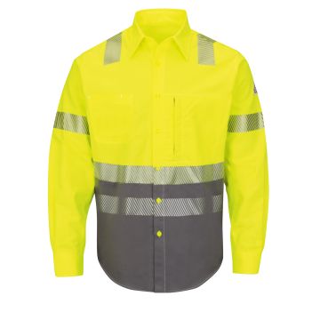 Bulwark SLB4 Men's Hi-Visibility Color-Block Uniform Shirt