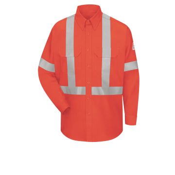 Bulwark SLUS Men's Lightweight Flame-Resistant Enhanced Visibility Shirt - Orange