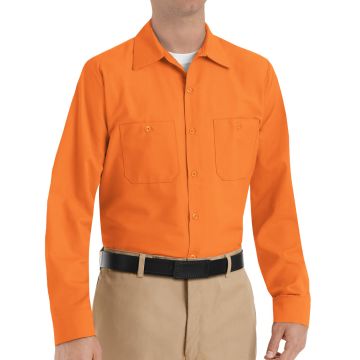 Red Kap SP14 Men's Long Sleeve Industrial Work Shirt - Orange