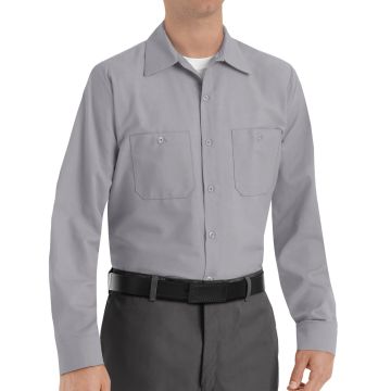 Red Kap SP14 Men's Long Sleeve Industrial Work Shirt - Silver