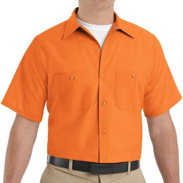 Red Kap SP24 Men's Short Sleeve Industrial Work Shirt - Orange