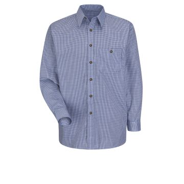 Red Kap SP74 Men's Long Sleeve Mini Plaid Shirt