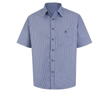 Red Kap SP84 Men's Short Sleeve Mini-Plaid Uniform Shirt