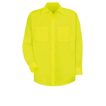 Red Kap SS14 Men's Hi-Visibility Long Sleeve Work Shirt - Yellow