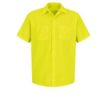 Red Kap SS24 Men's Hi-Visibility Short Sleeve Work Shirt - Yellow