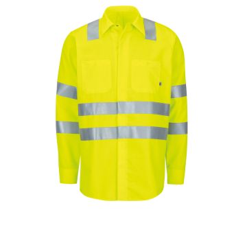 Red Kap SX14AB Men's Long Sleeve Hi-Visibility Ripstop Work Shirt - Type R, Class 3
