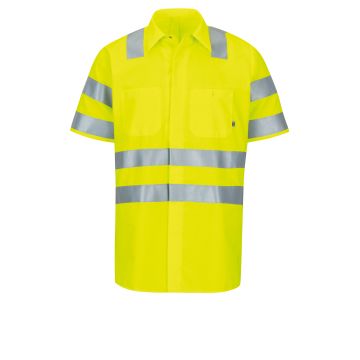 Red Kap SX24AB Men's Short Sleeve Hi-Visibility Ripstop Work Shirt, Type R, Class 3