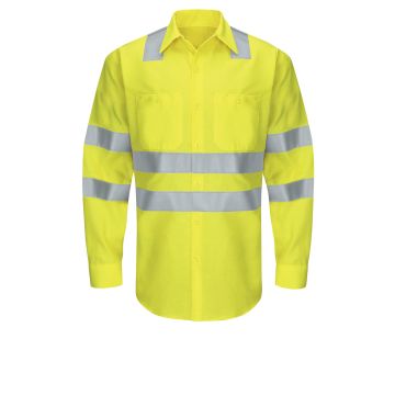 Red Kap SY14 Men's Hi-Visibility Long Sleve Ripstop Work Shirt