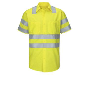 Red Kap SY24 Men's Hi-Visibility Short Sleve Ripstop Work Shirt