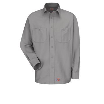Dickies WS10 Men's Long Sleeve Black Canvas Workshirt - Silver