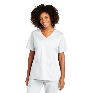 Wink WW4760 Wink &#153;  Women's WorkFlex &#153;  Mock Wrap Top WW4760 - White
