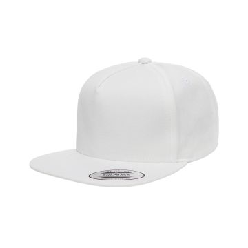 Yupoong Y6007 Adult 5-Panel Cotton Twill Snapback Cap - WHITE