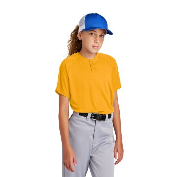 Sport-Tek YST359 Sport-Tek &#174;  Youth PosiCharge &#174;  Competitor &#153;  2-Button Henley YST359 - Gold