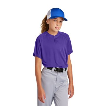 Sport-Tek YST359 Sport-Tek &#174;  Youth PosiCharge &#174;  Competitor &#153;  2-Button Henley YST359 - Purple