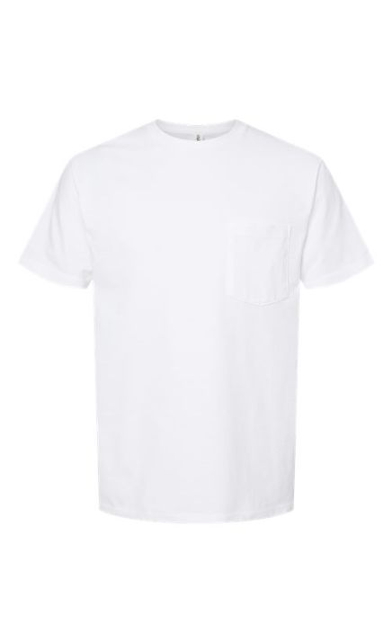 Tultex 293 Unisex Heavyweight Jersey Pocket T-Shirt - M - White