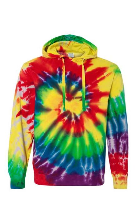 Dyenomite 854MS Multi-Color Spiral Tie-Dyed Hooded Sweatshirt