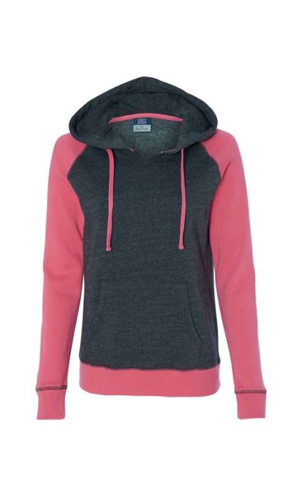 Mv Sport W17127 Women's Harper Raglan Hooded Sweatshirt