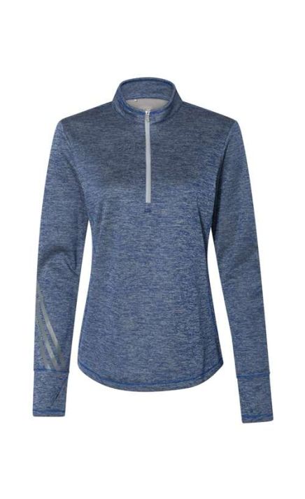 Adidas A285 Women's Brushed Terry Heathered Quarter-Zip Pullover