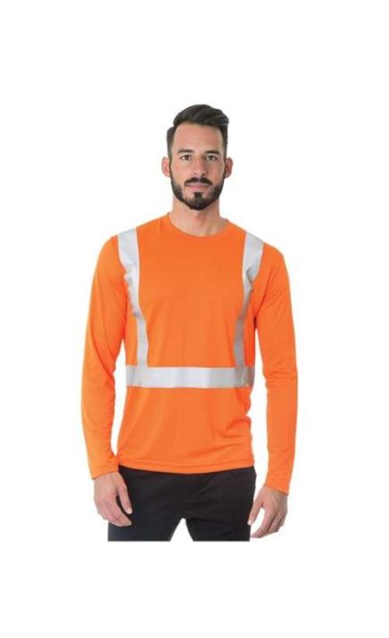 Bayside 3742 USA-Made Hi-Visibility Long Sleeve Performance T-Shirt