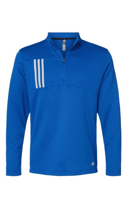 Adidas A482 3-Stripes Double Knit Quarter-Zip Pullover