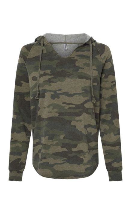 Independent Trading Co. PRM2500 Women's Lightweight California Wave Wash Hooded Sweatshirt