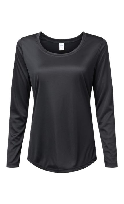 Paragon 214 Women's Long Islander Performance Long Sleeve T-Shirt - XS - Black