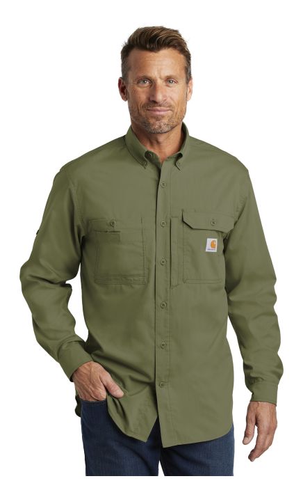 Carhartt Force Ridgefield Solid Long Sleeve Shirt. CT102418