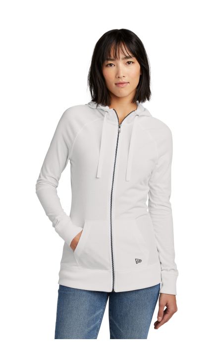 New Era Women's Sueded Cotton Blend Full-Zip Hoodie. LNEA122