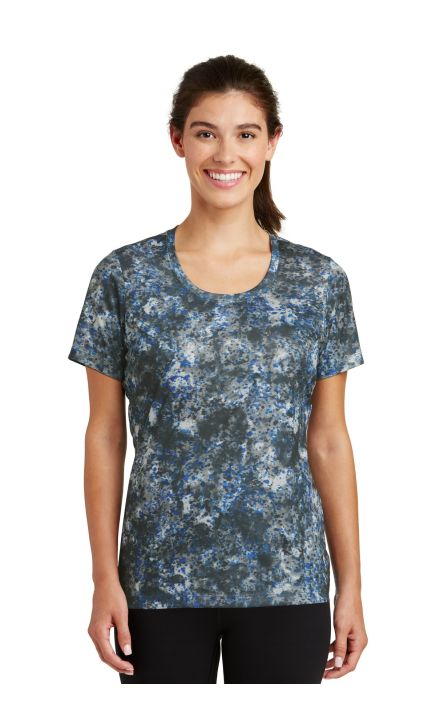 DISCONTINUED  Sport-Tek &  Ladies Mineral Freeze Scoop Neck Tee. LST330