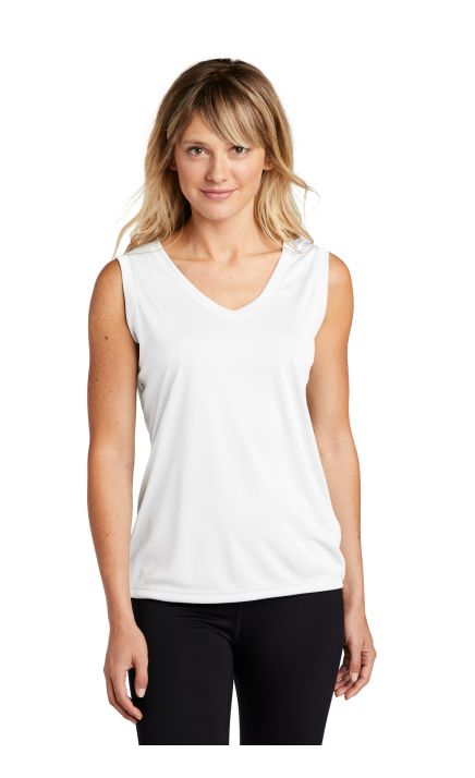 Sport-Tek &  Ladies Sleeveless PosiCharge &  Competitor™ V-Neck Tee. LST352