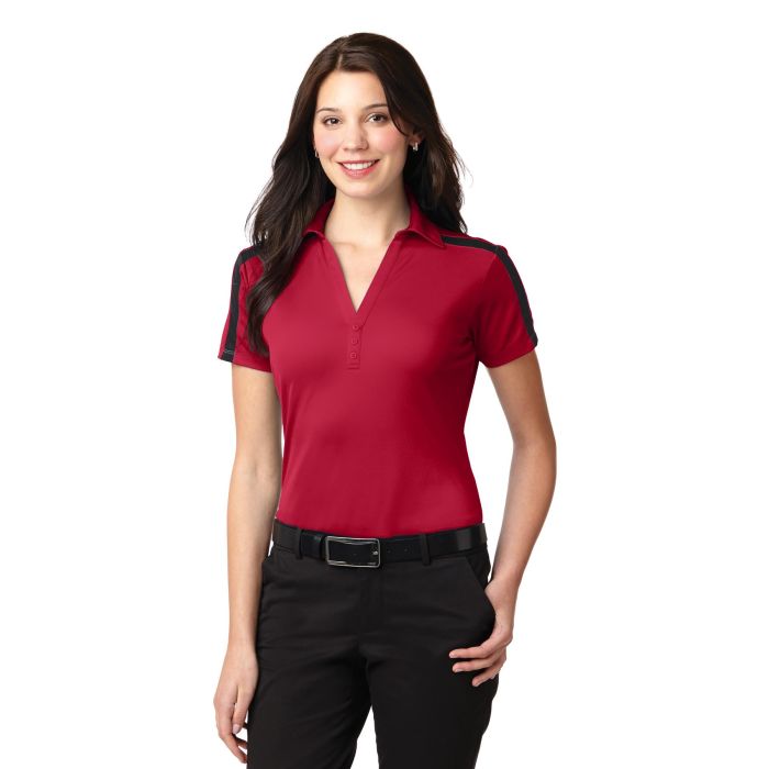 Port Authority &  Ladies Silk Touch&#153; Performance Colorblock Stripe Polo. L547