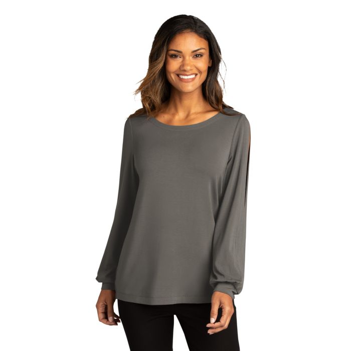 Port Authority  &  Ladies Luxe Knit Jewel Neck Top. LK5600