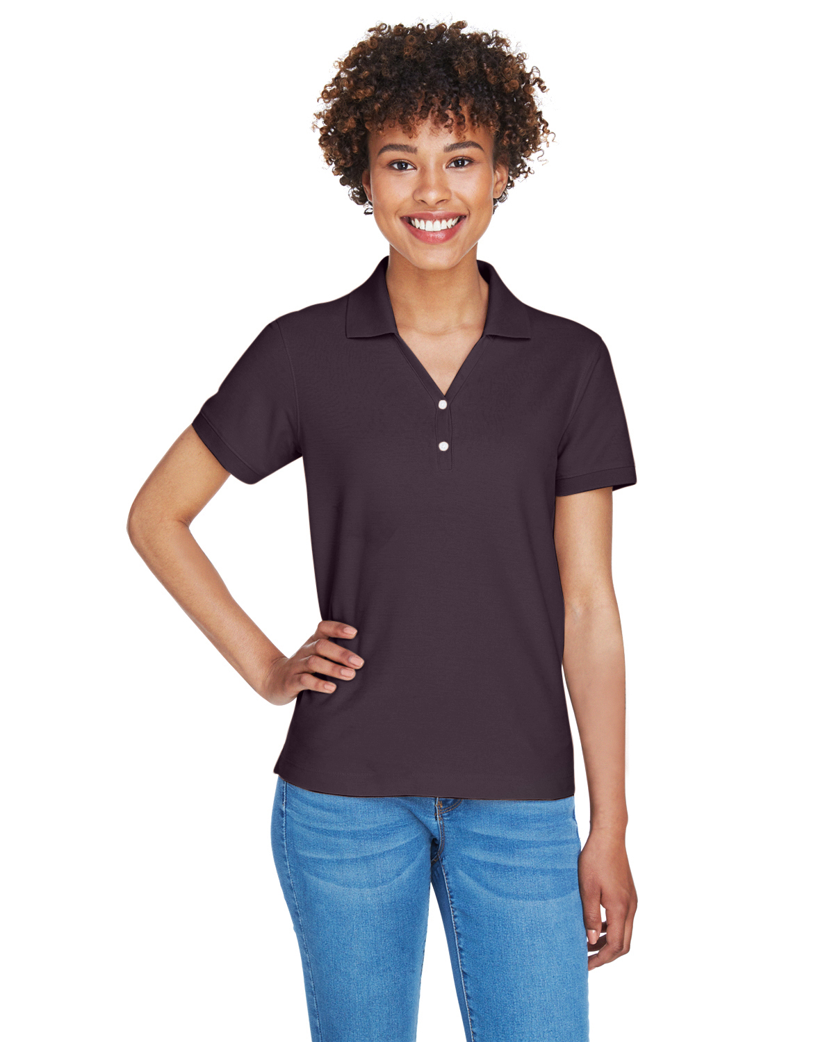 Devon & Jones D100W Women's Pima Piqu Y-Collar Polo