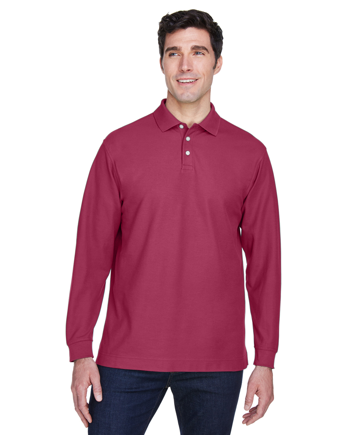 Devon & Jones D110 Men's Pima Piqu Long-Sleeve Polo