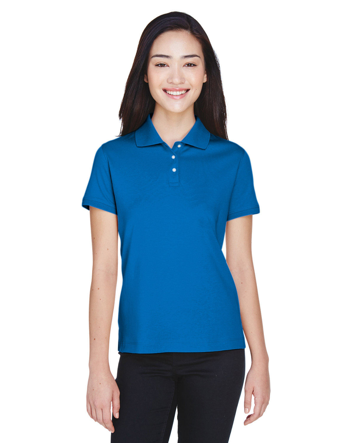 Devon & Jones D140SW Women's Solid Perfect Pima Interlock Polo