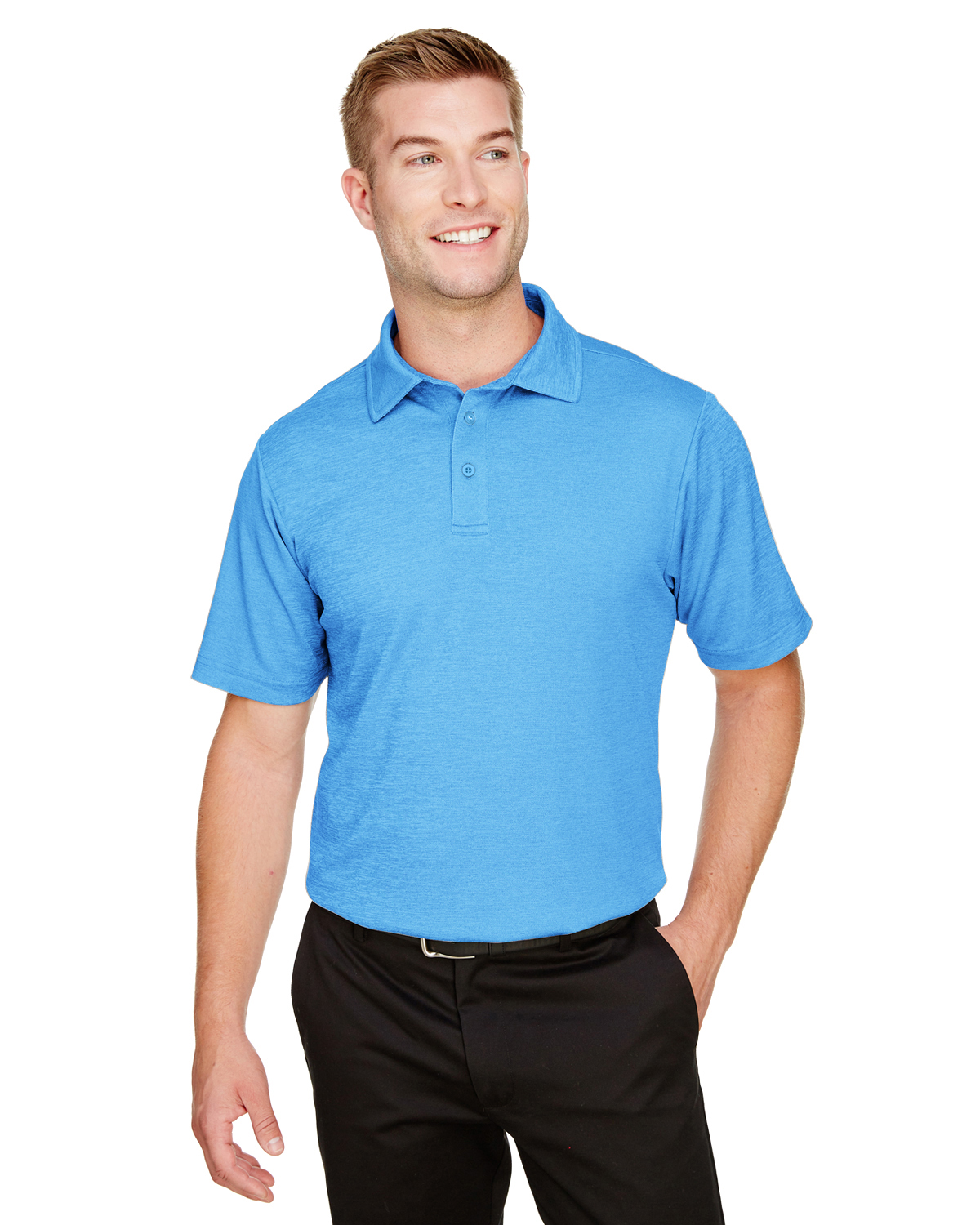 Devon & Jones DG22 CrownLux Performance Men's Address Melange Polo