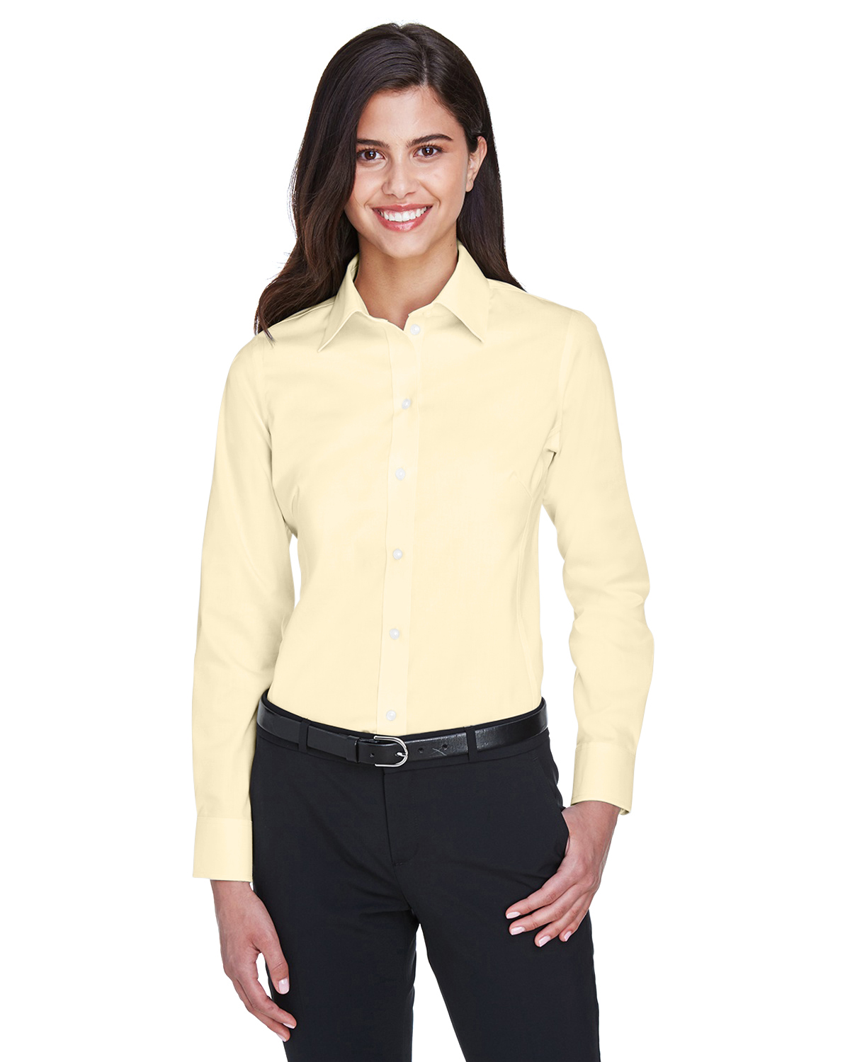 Devon & Jones DG530W Women's Crown Collection Solid Stretch Twill Woven Shirt