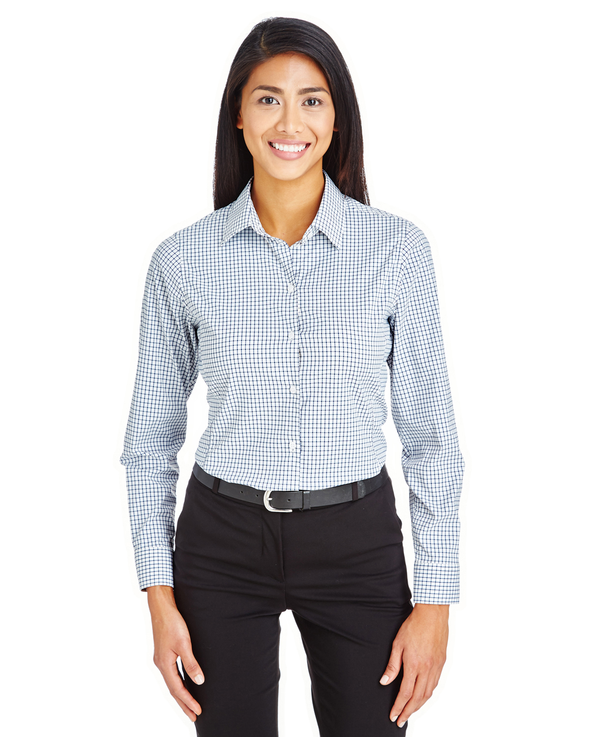 Devon & Jones DG540W CrownLux Performance Women's Micro Windowpane Woven Shirt