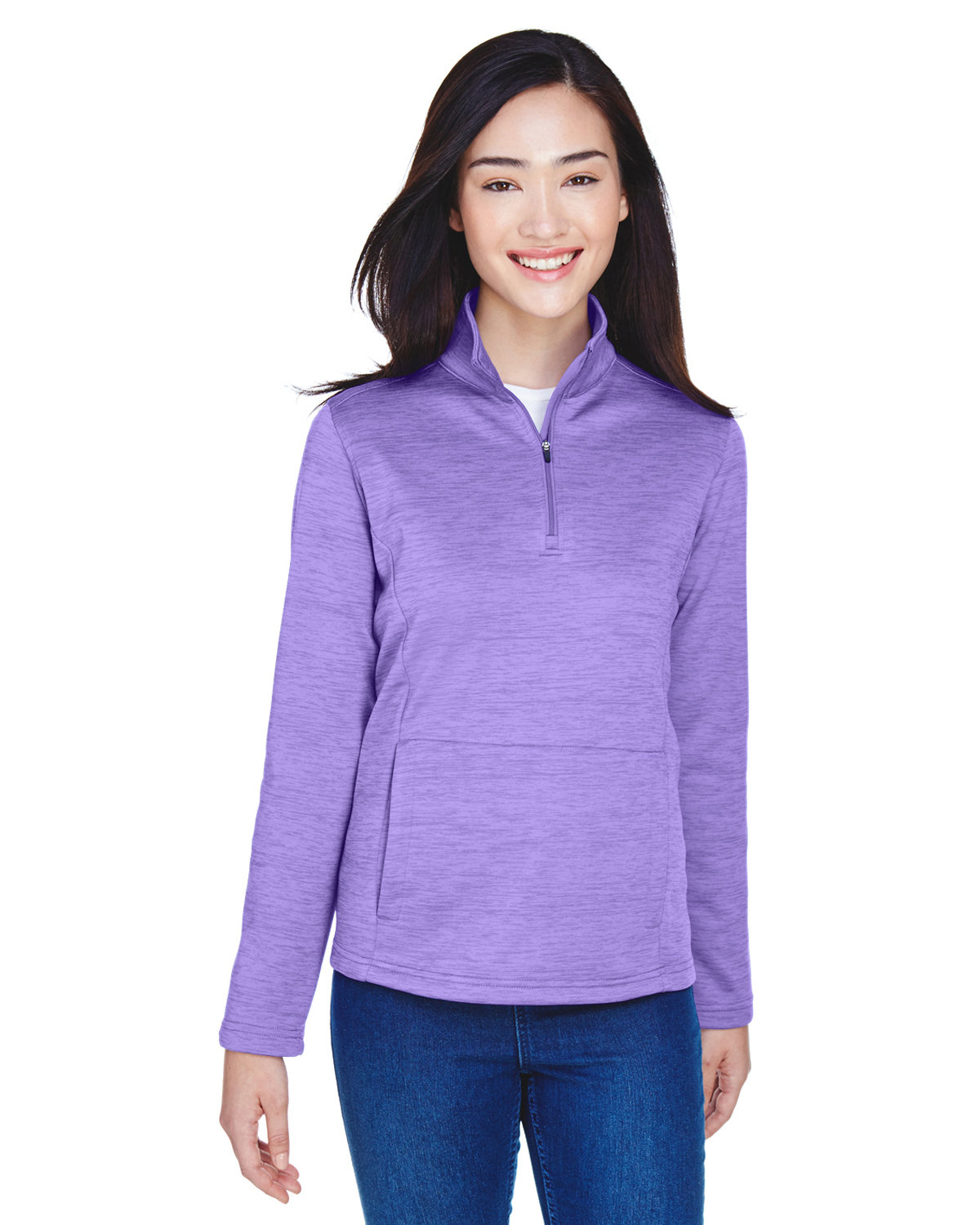 Devon & Jones DG798W Women's Newbury Mlange Fleece Quarter-Zip
