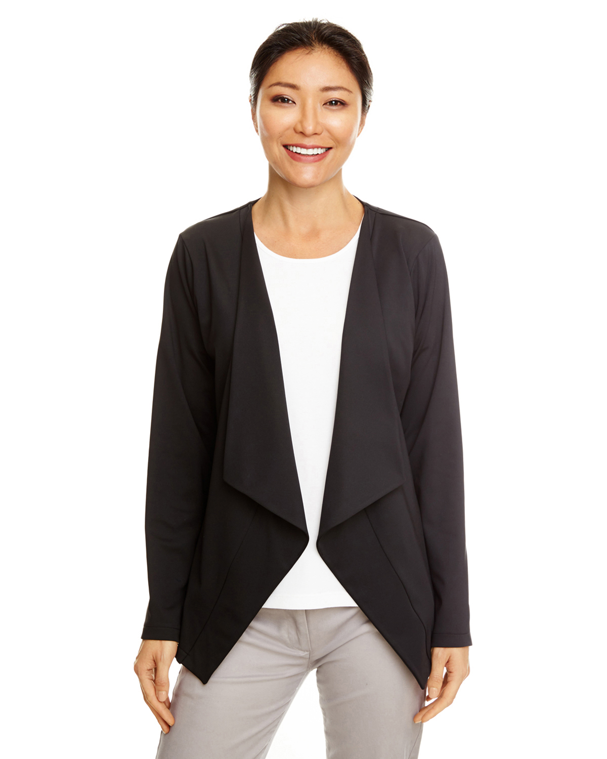 Devon & Jones DP465W Women's Perfect Fit Draped Open Blazer