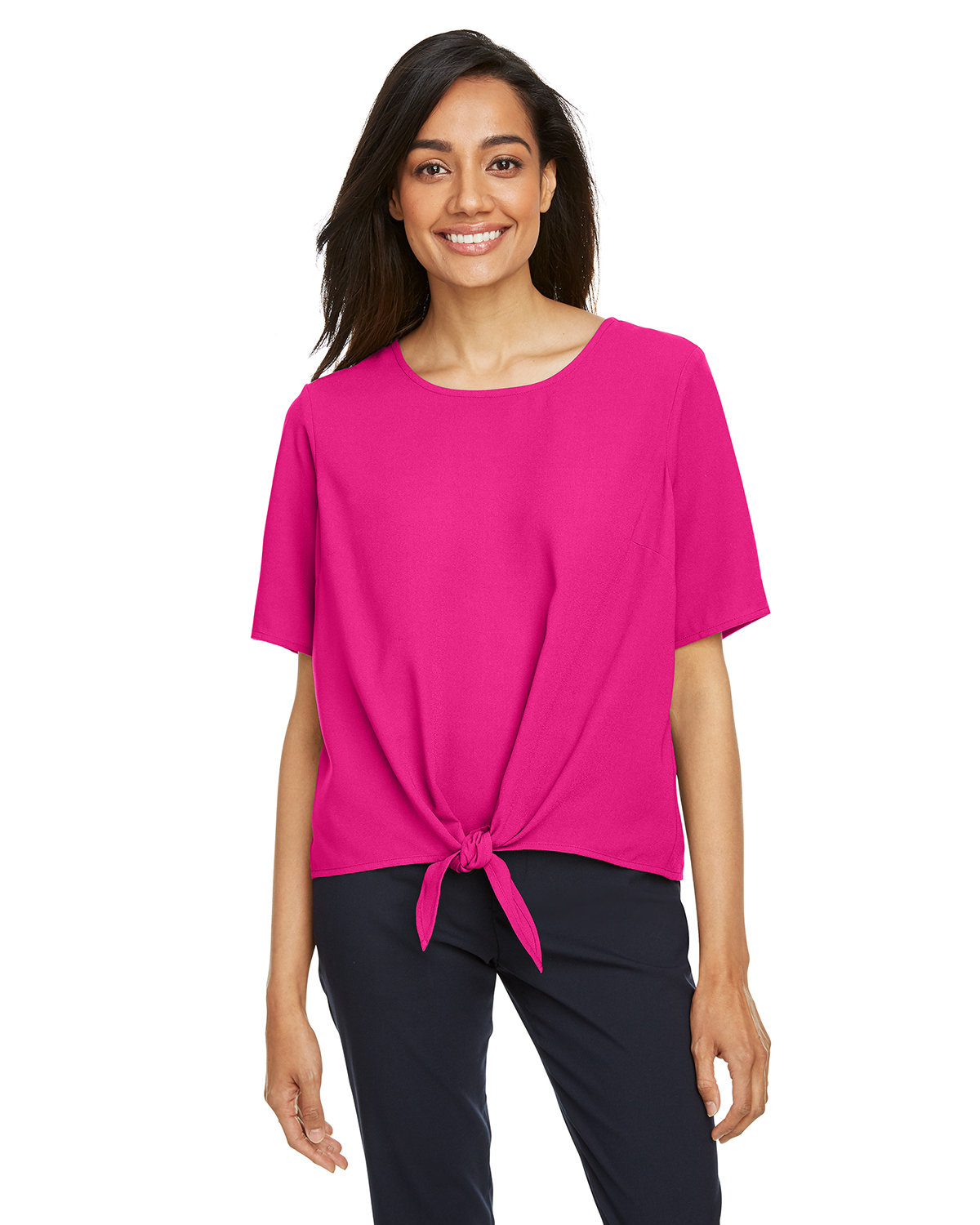 Devon & Jones DP617W Women's Perfect Fit Tie-Front Blouse