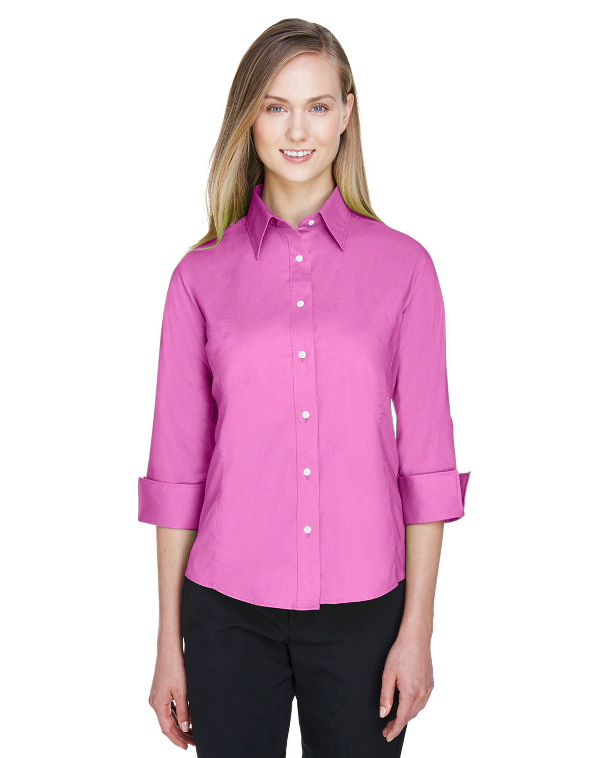 Devon & Jones DP625W Women's Perfect Fit 3/4-Sleeve Stretch Poplin Blouse