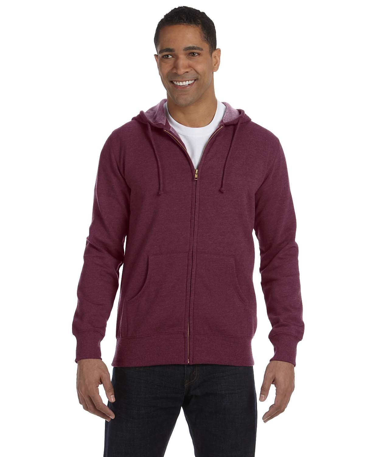 econscious EC5680 Unisex Heathered Full-Zip Hooded Sweatshirt