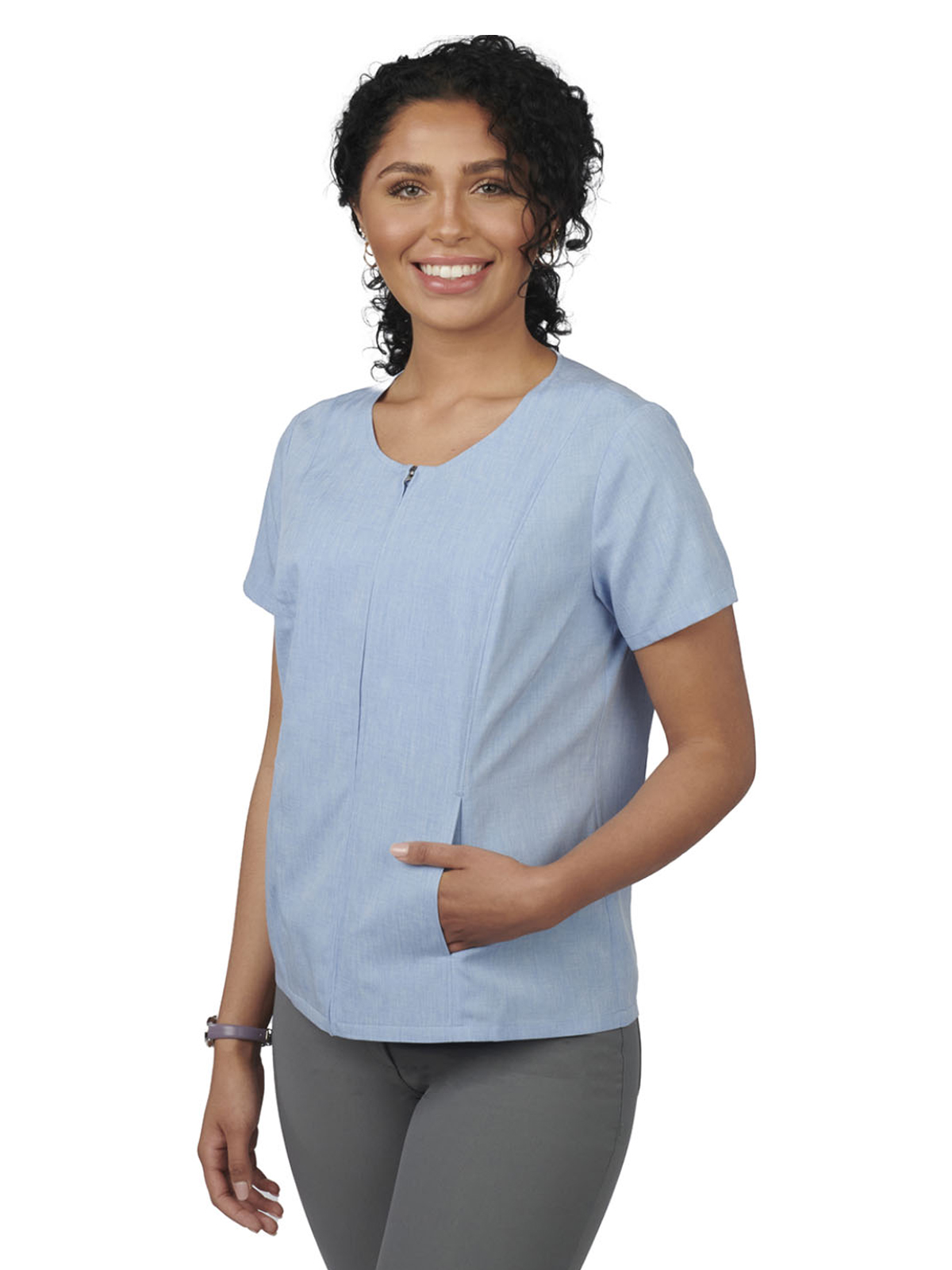 Edwards 7279 Women's Scoop Neck Full-Zip Tunic