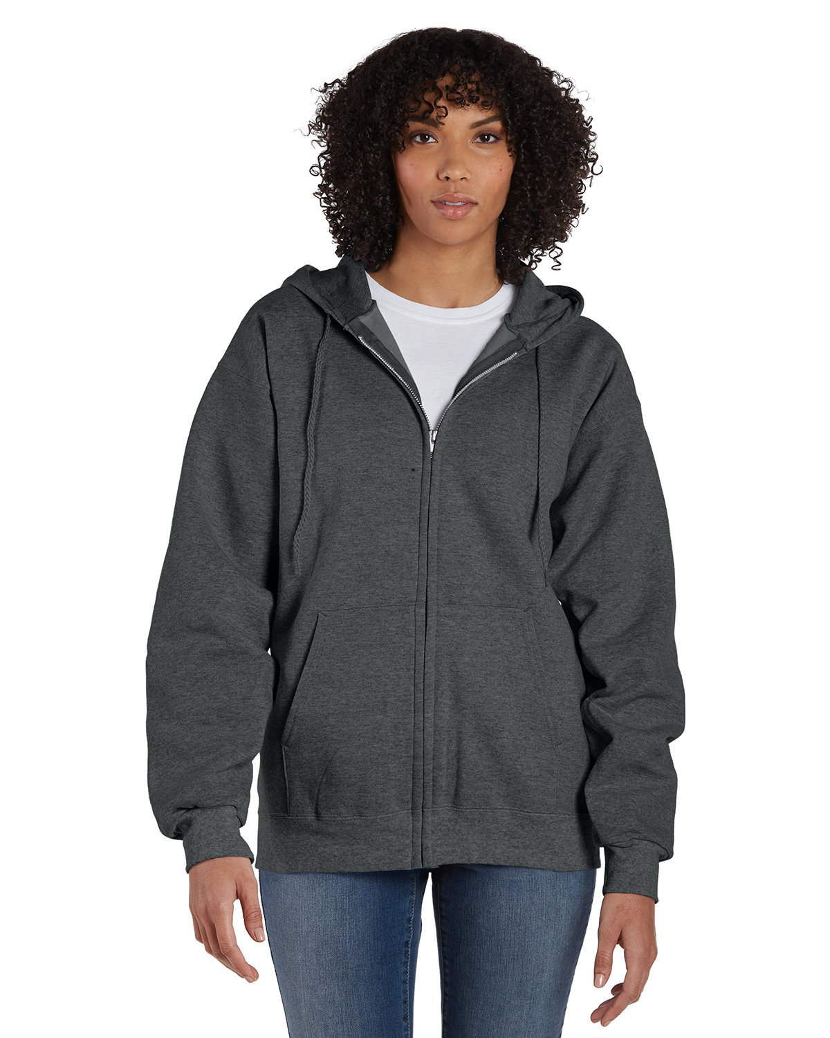 Hanes F280 Adult 9.7 oz. Ultimate Cotton 90/10 Full-Zip Hooded Sweatshirt