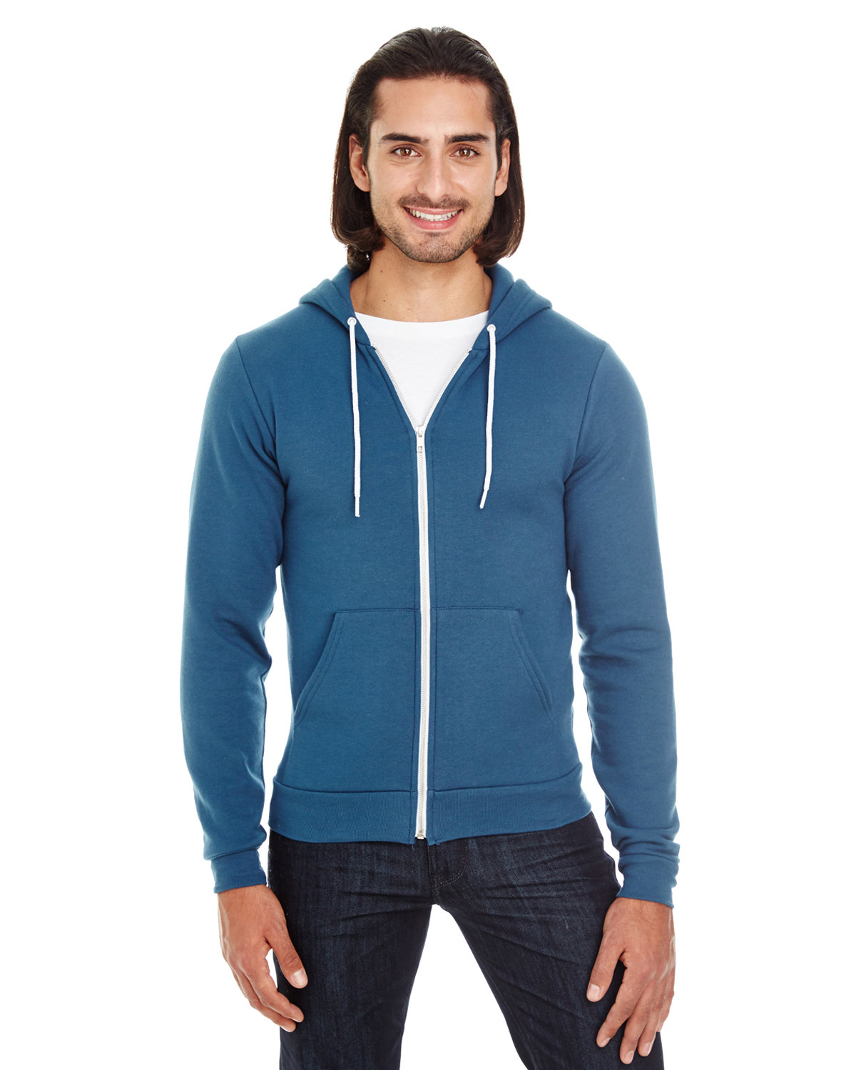American Apparel F497 Unisex Flex Fleece USA Made Zip Hoodie